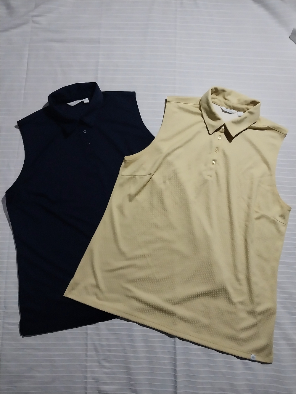 Lady Hagen Golf Polo Shirt Women Size XL Yellow Blue Sleeveless Golf Tennis Tops